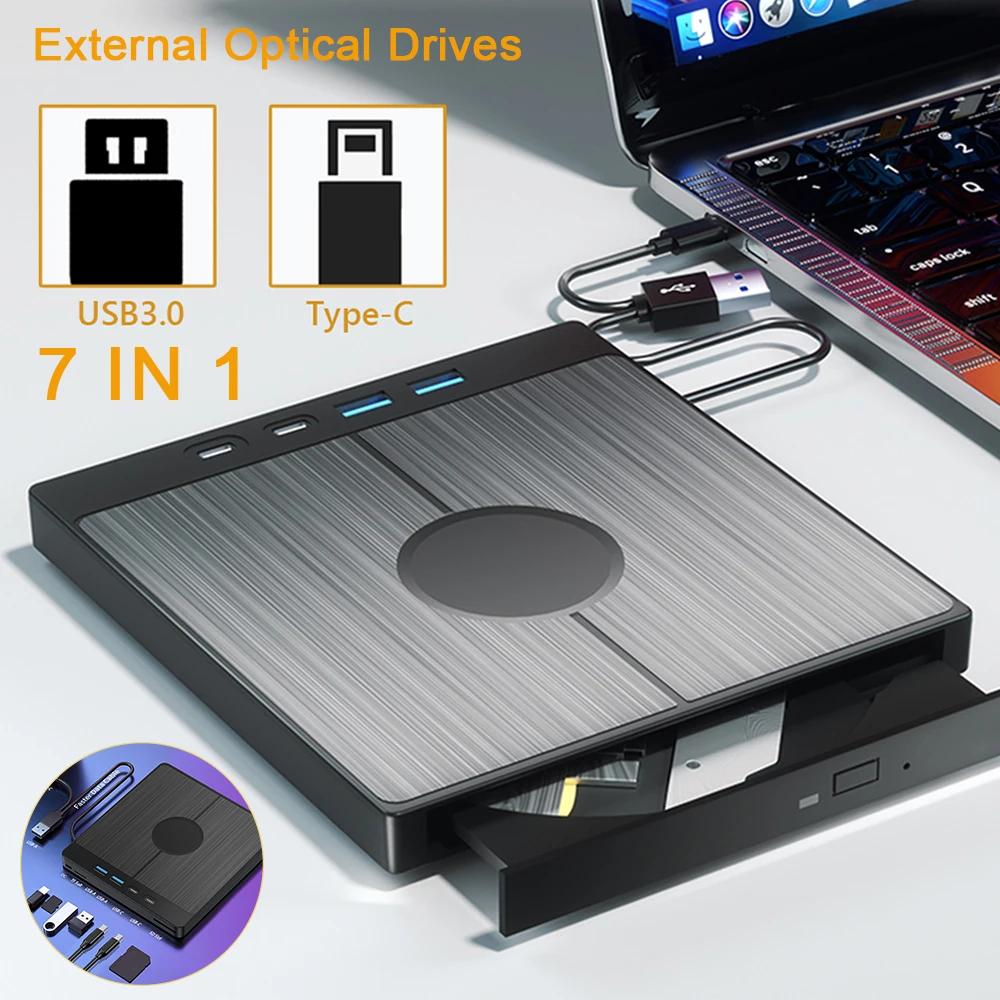 USB 3.0 Ÿ C  CD DVD RW  ̺,   ÷̾,  ̺ CD/DVD ̺, Ʈ PC DVD ʿ, 7 in 1